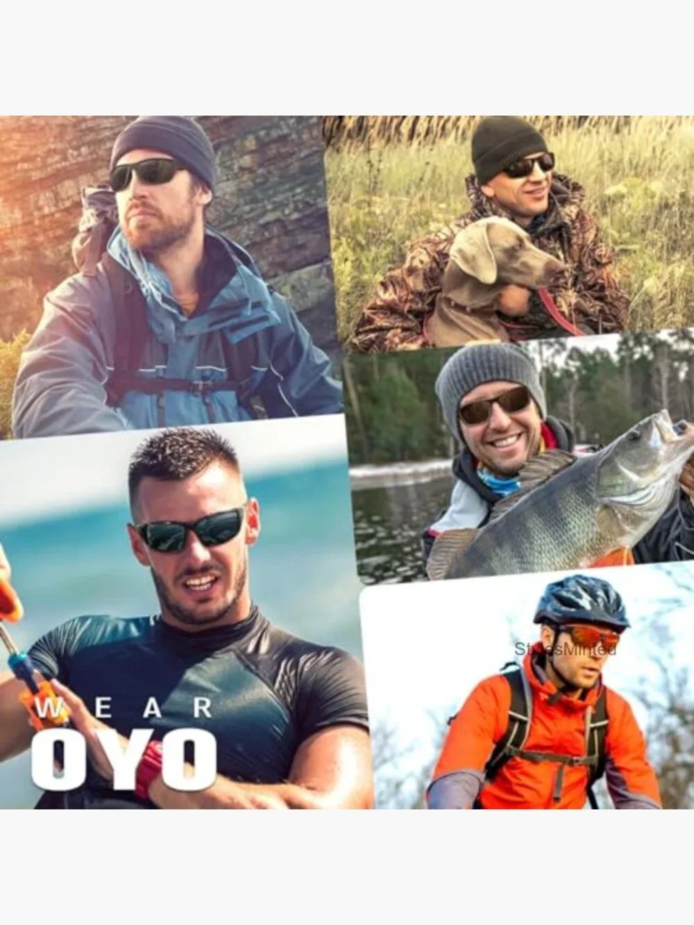 Polarized Sports Sunglasses UV400 Protection Rectangular Driving Fishing